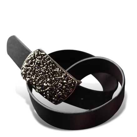 Ремень из кожи с пряжкой Шурупы МП-35894