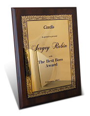 Наградная плакетка «Лучший босс»